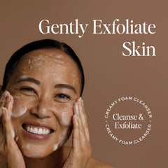 Rinse under warm water revealing refreshed complexion