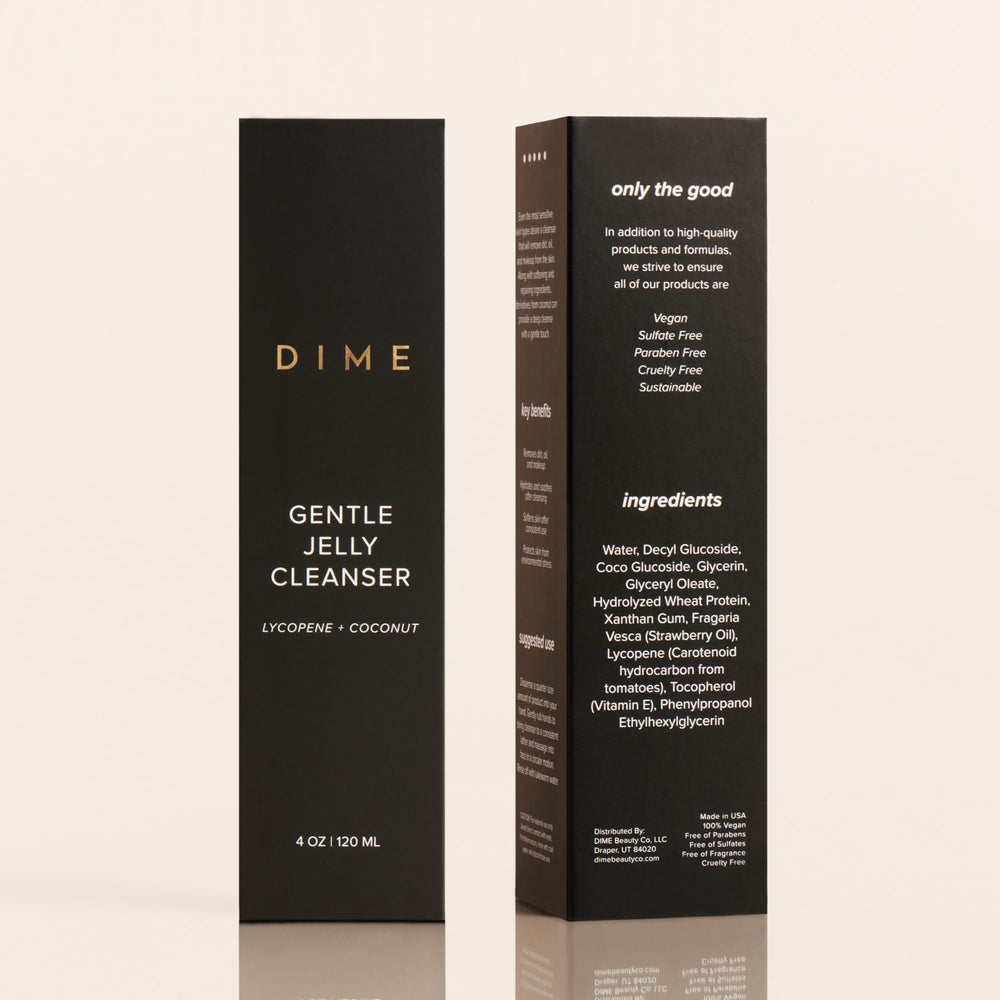 DIME Beauty jelly cleanser is gentle for all skin types, including sensitive skin.