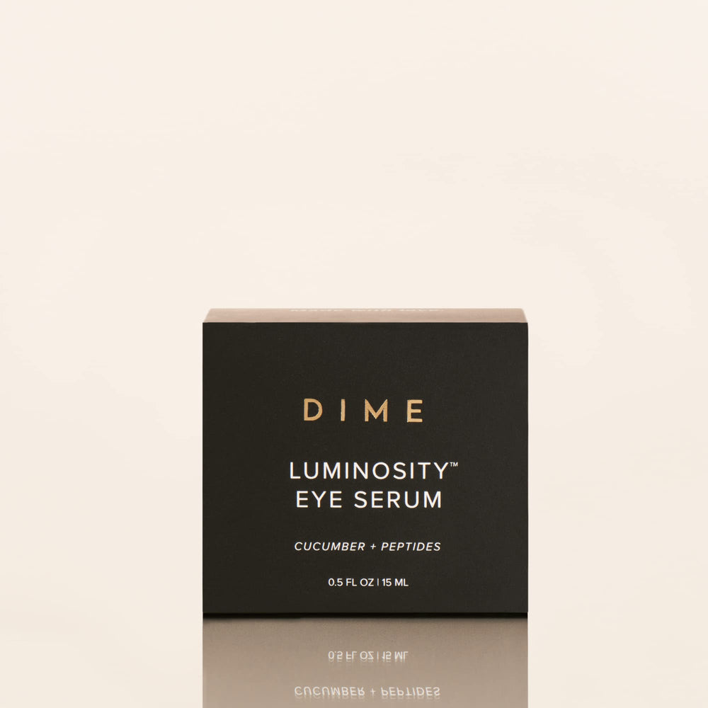 Eye area receiving care before makeup with DIME Luminosity Serum