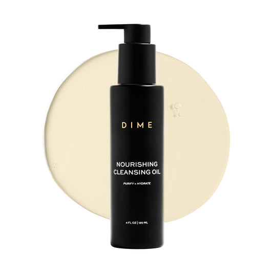 DIME Beauty Nourishing Cleansing Oil bottle with sustainable packaging for daily use