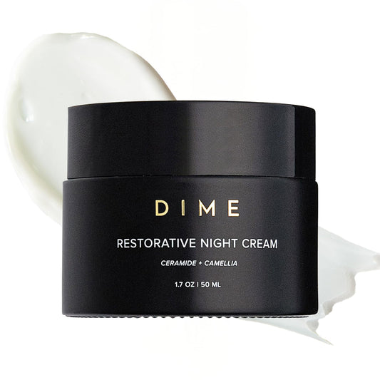 DIME Beauty Restorative Night Cream bottle pump for overnight hydration
