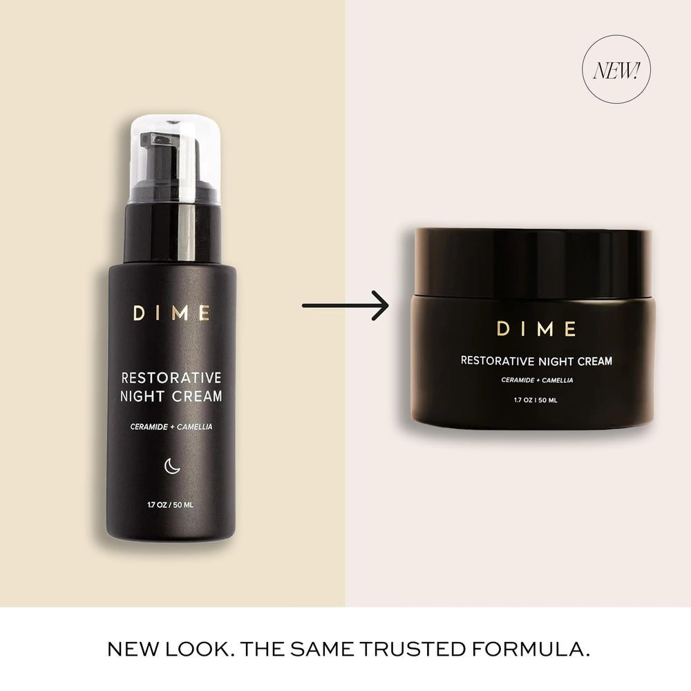 DIME Restorative Night Cream closeup texture showing creamy consistency