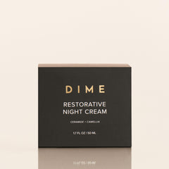DIME Restorative Night Cream vegan cruelty-free label signals clean ingredients