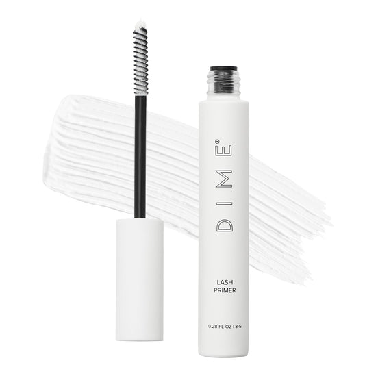 DIME Lash Primer white bottle ready for lash prep before mascara