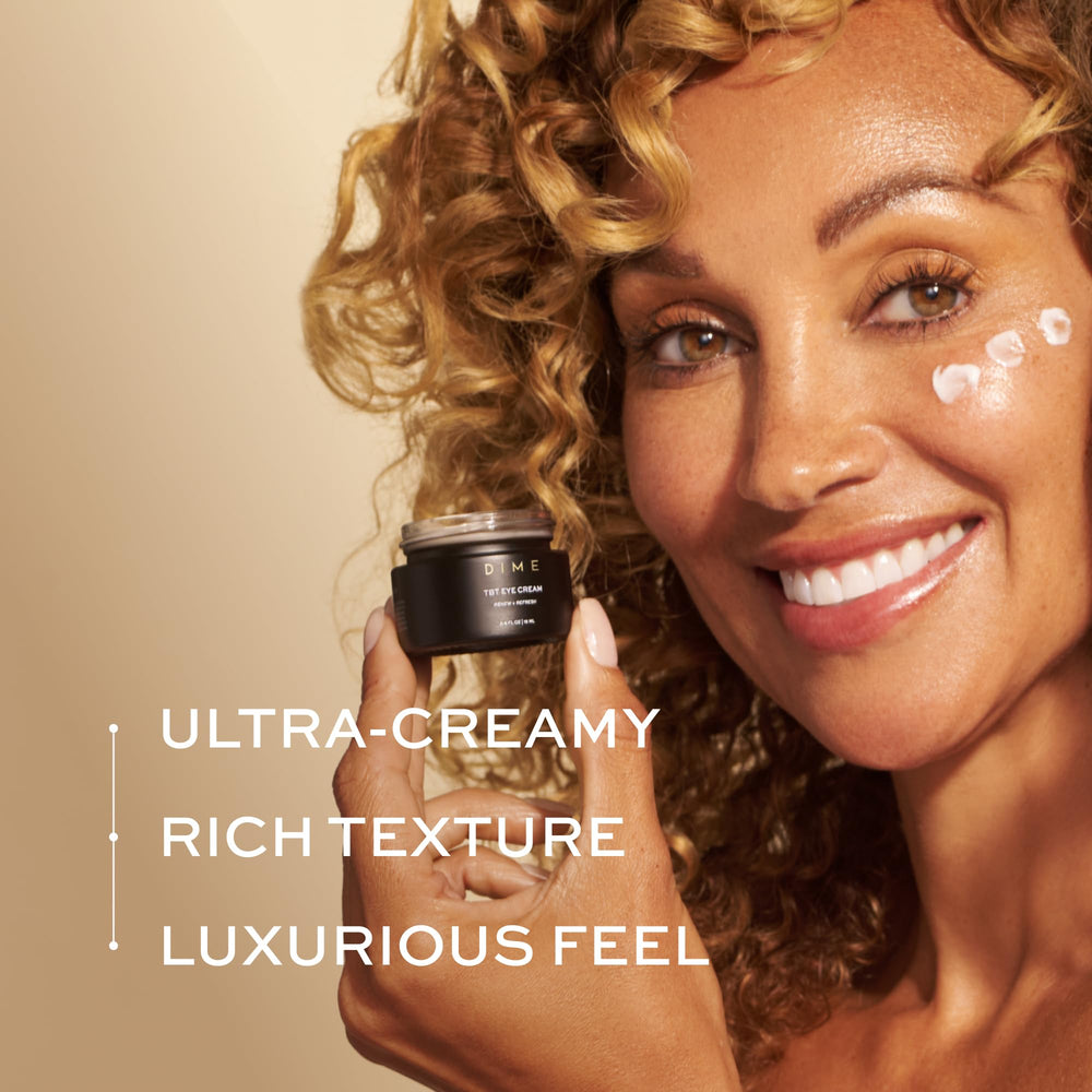 DIME TBT Eye Cream squalane hydration image illustrating lasting moisture.