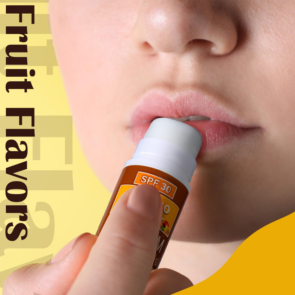 Dimsile orange-flavor lip balm shown, offering citrus refreshment and protection.