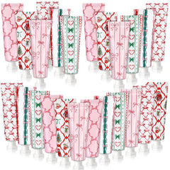 Dimsile pink bow hand cream nourishes skin with natural ingredients.