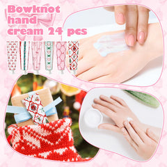 Dimsile pink bow hand cream chocolate-milk scent fast-absorbing hydration.