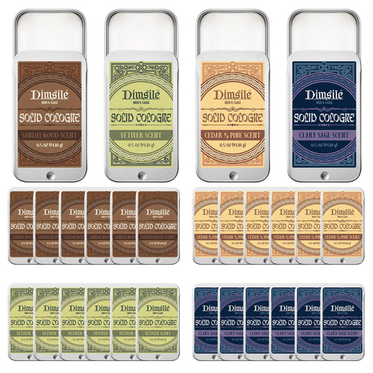 Dimsile cedar wood solid cologne close-up highlighting earthy aroma.