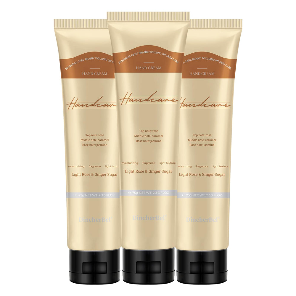 DincherBel 3-pack hand cream packaging, gift-ready set.