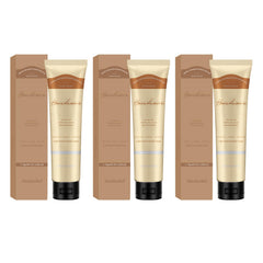 Close-up of DincherBel hand cream tubes with creamy texture.