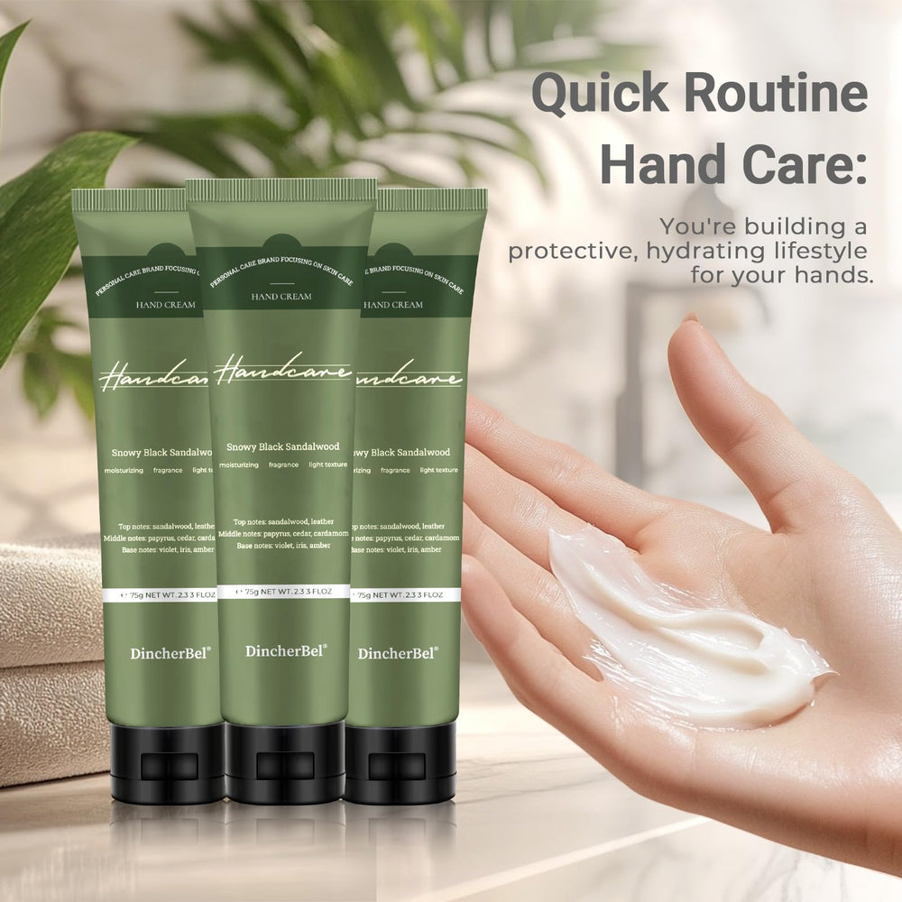 DincherBel Niacinamide 5% Hand Cream applied to elbow for versatile use
