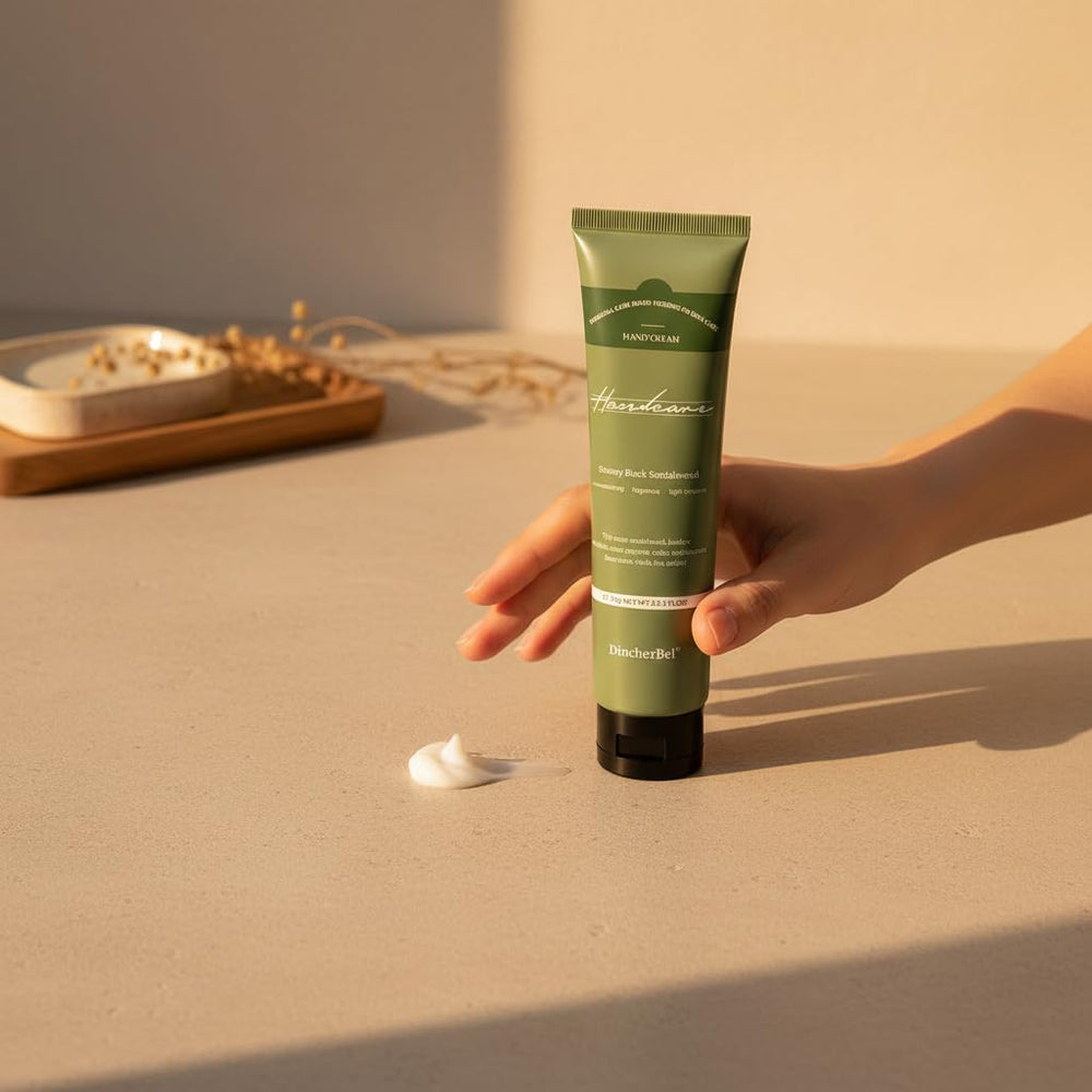 DincherBel Niacinamide 5% Hand Cream pump dispenser for easy application
