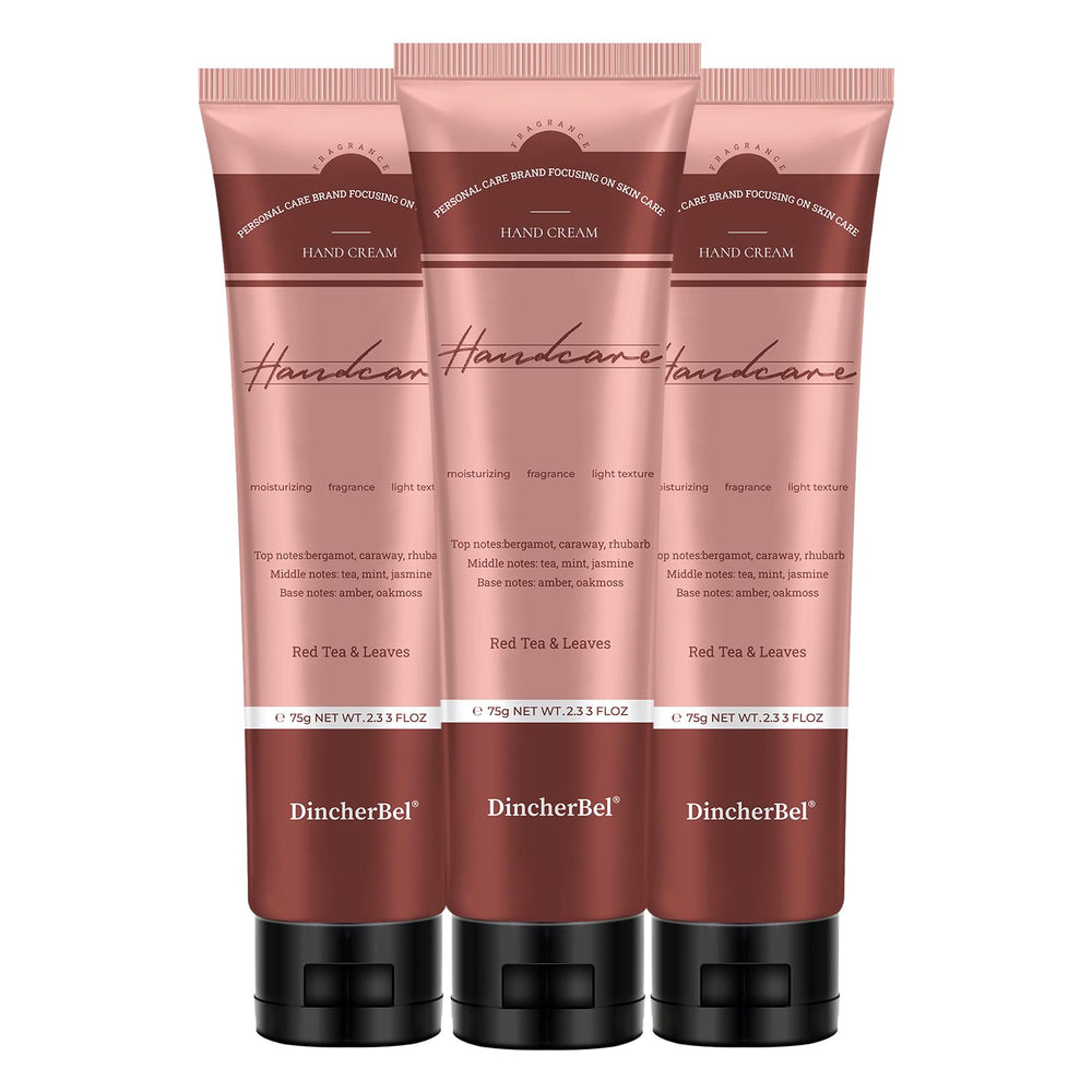 DincherBel red tea leaves hand cream tubes for on-the-go moisture