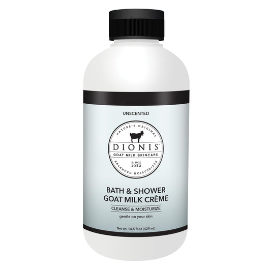 Dionis Goat Milk Bath Soap Unscented label shows fragrance-free cleansing for sensitive skin