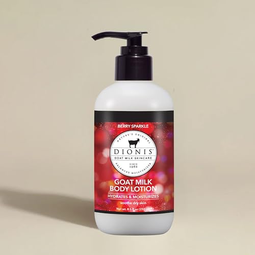 Dionis Berry Sparkle lotion on skin delivers smooth, hydrated feel.