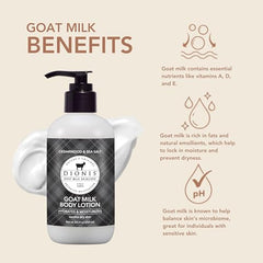 Dionis goat milk body lotion cream texture close-up highlighting rich moisture