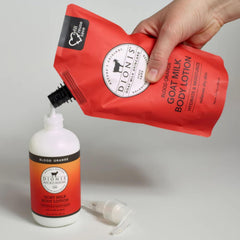 Close-up of Dionis label highlighting clean ingredients and dermatologist-tested formula