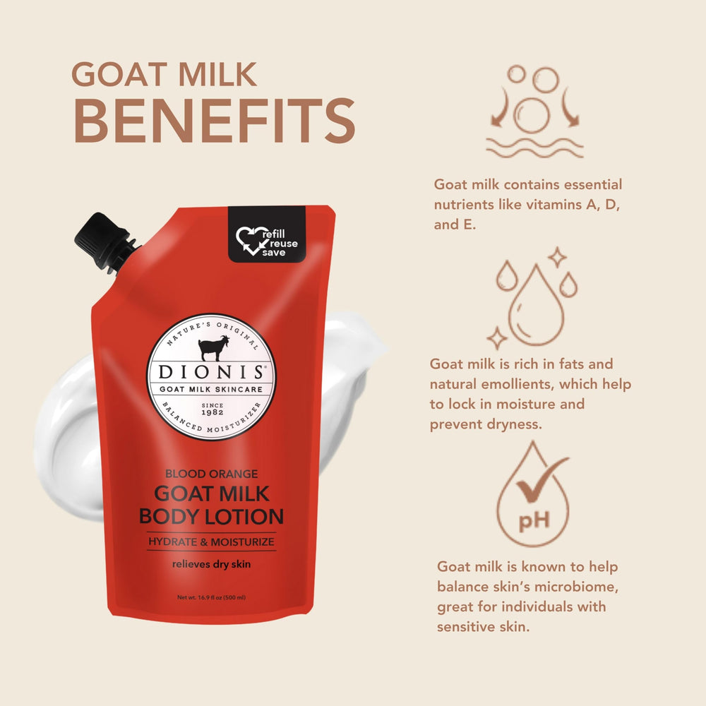 Dionis goat milk lotion pump bottle for easy daily application