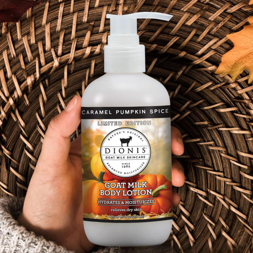Dionis Goat Milk Body Lotion scent ambiance highlights pumpkin spice notes.