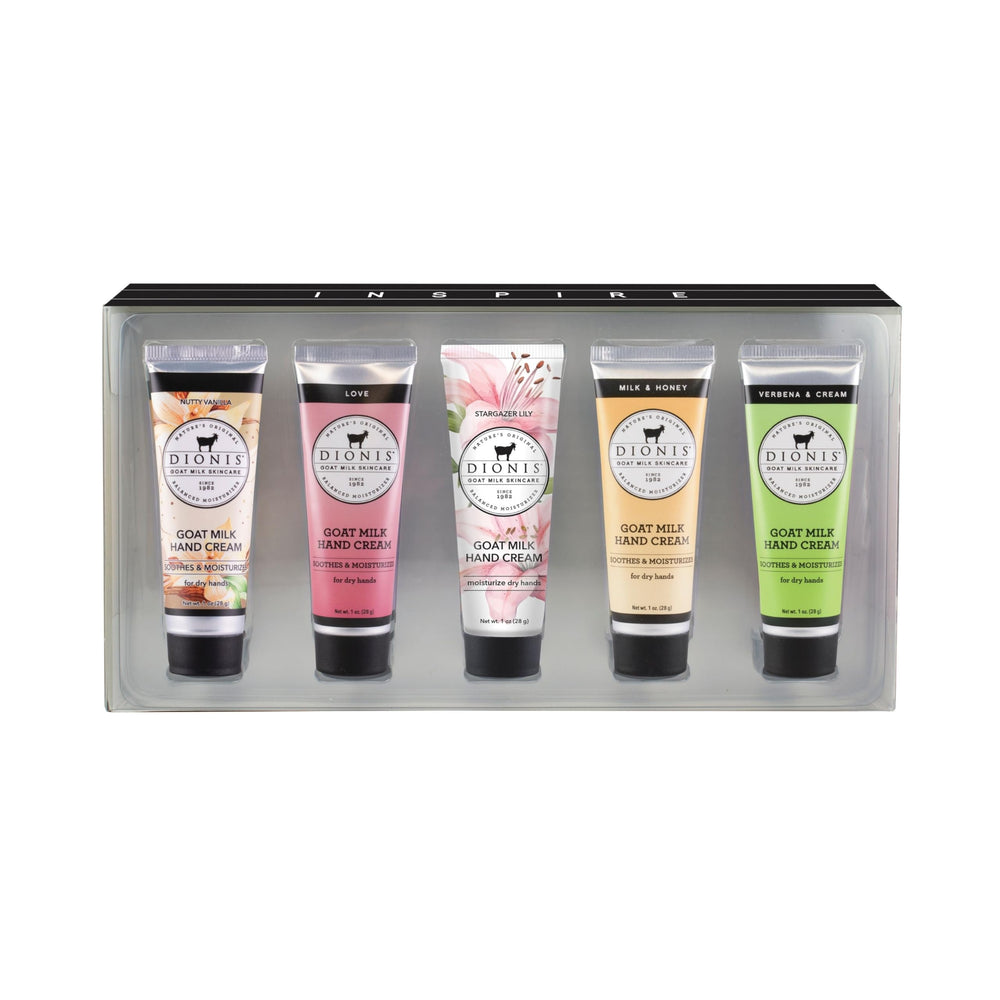 Dionis Inspire 2024 gift box with six goat milk hand creams