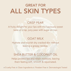 Dionis Goat Milk Lip Balm Crisp Pear 3-pack travel-ready edition invites on-the-go moisture