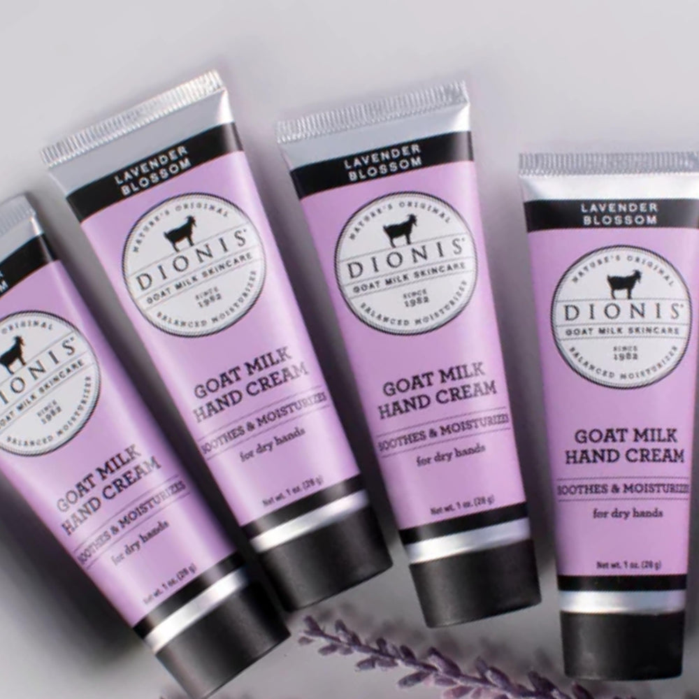 Dionis Goat Milk skincare sourced from US family farms with responsible ingredients