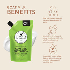 Dionis Verbena & Cream scented lotion shows a refreshing fragrance for daily comfort.