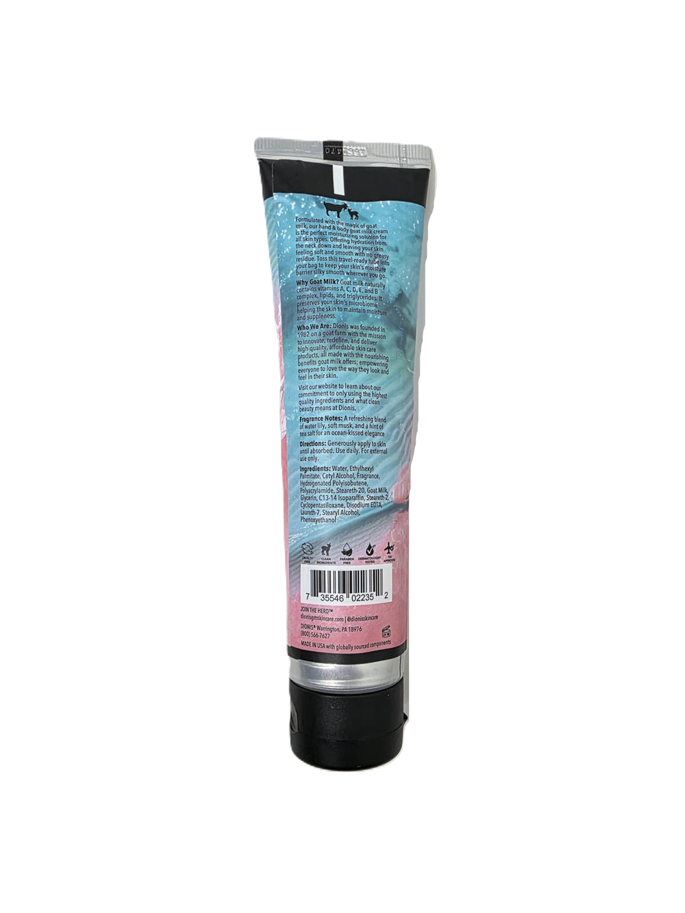 Dionis Water Love cream texture on skin highlights absorption and hydration