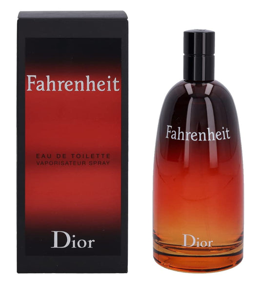 Dior Fahrenheit bottle front view, bold masculine fragrance for all-day wear