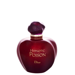 Dior Hypnotic Poison bottle close-up highlights creamy vanilla and almond notes.