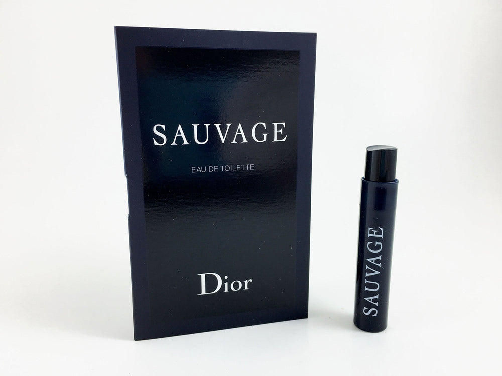 Dior Sauvage sample bottle close-up for on the go fragrance