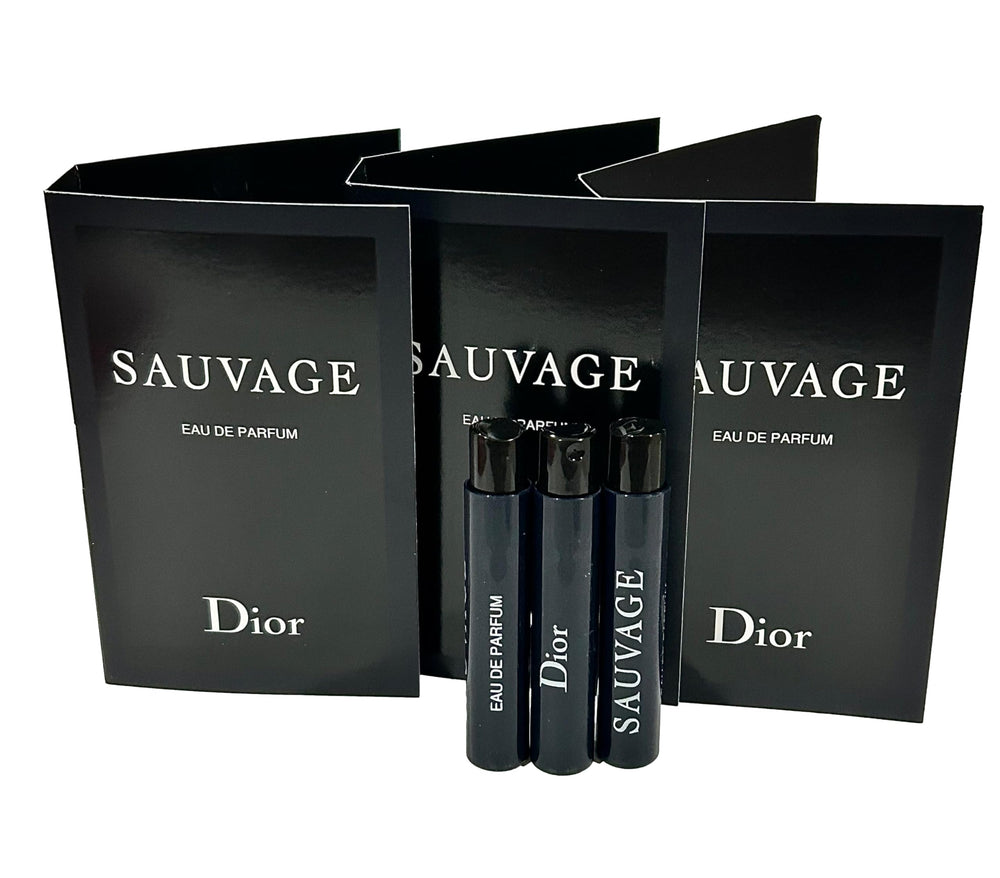 Dior Sauvage compact EDP vial trio ready for testing anywhere.