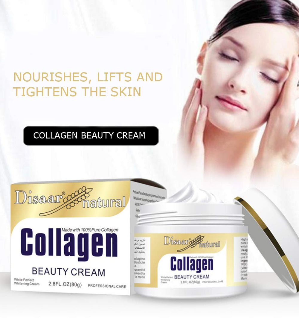 DISAAR Beauty Collagen Cream applied on face and neck for smoother skin