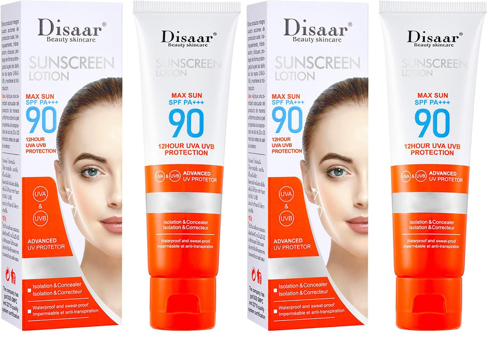DISAAR Beauty sunscreen lotion bottle ready for daily sun protection