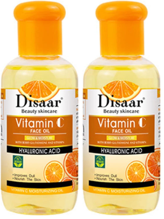 DISAAR Beauty Vitamin C face oil bottle with dropper for brightening and hydration.