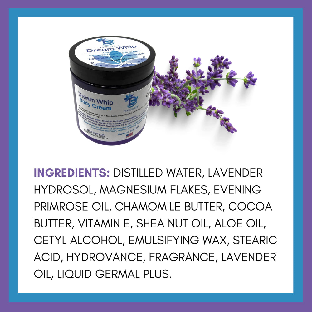 Dream Whip lavender chamomile swirl texture for calming application