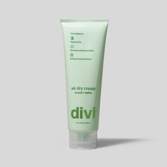 Packaging close-up of Divi Air Dry Cream in 4 oz tube.