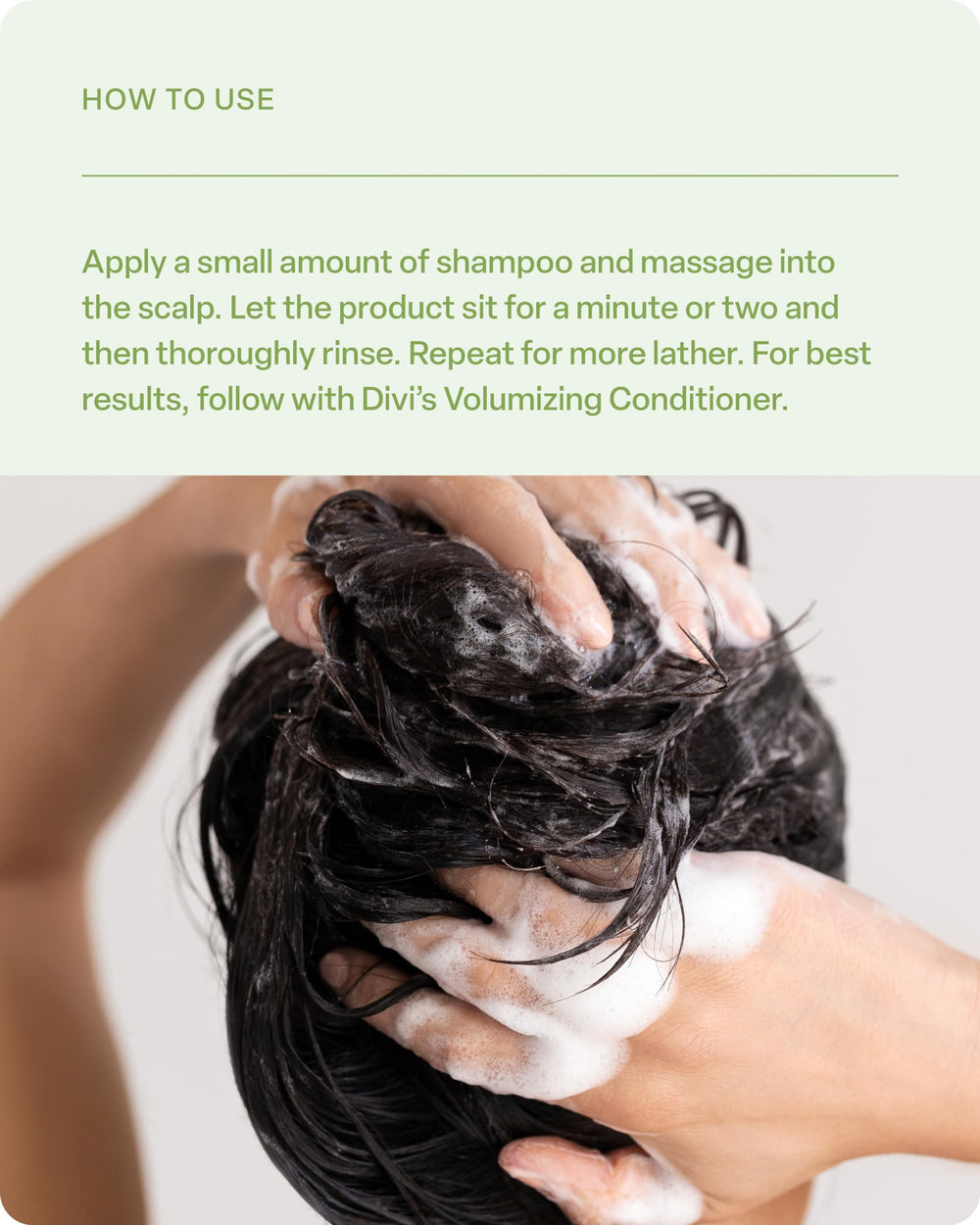 Hair ready for styling with heat protection from Divi leave-in conditioner.
