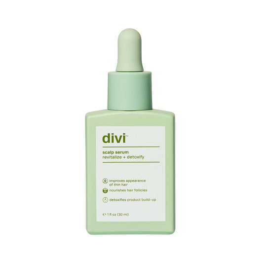 Divi Scalp Serum bottle dispensing evenly for daily use on thinning hair.