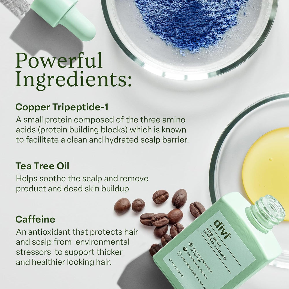 Divi Scalp Serum two-pack display suggesting extended treatment duration.