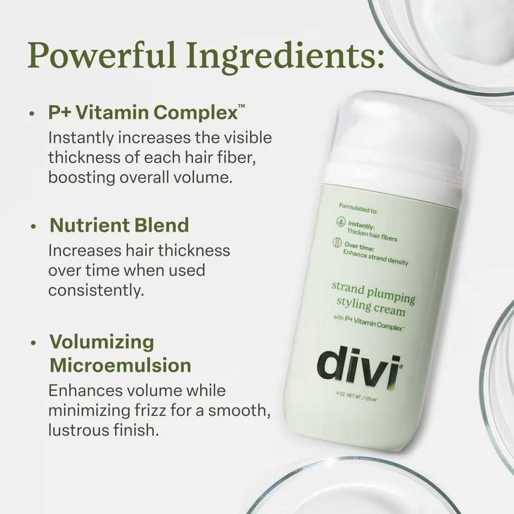 Roots appear lifted with Divi Strand Styling Cream for added volume.