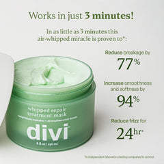 Divi Whipped Repair Mask on damp hair before styling