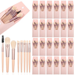 DIVINA VITAE 24sets travel brush set in pink bag for on-the-go makeup.