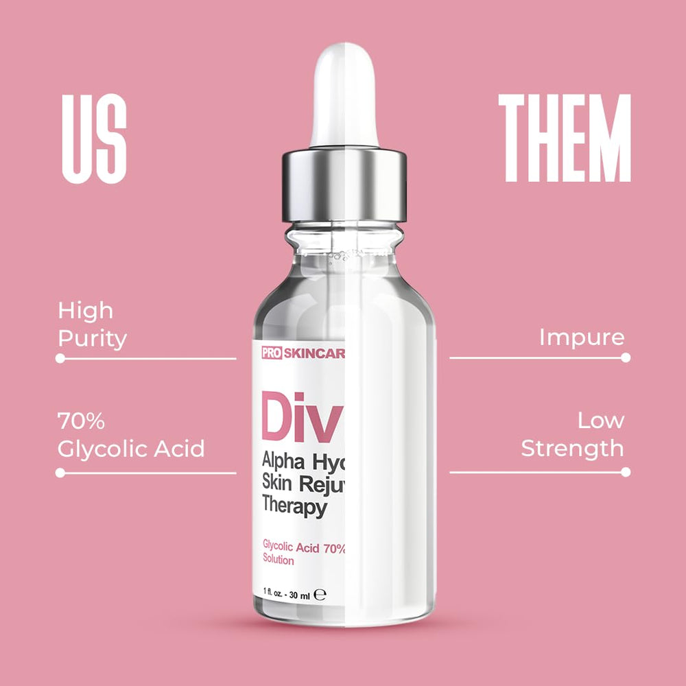 Divine Derriere 70% glycolic peel bottle close-up with label