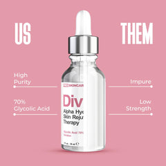 Divine Derriere 70% glycolic peel bottle close-up with label