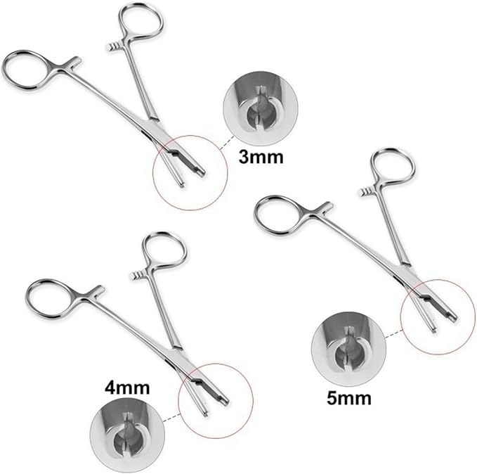 DJCIW stainless-steel piercing pliers facilitate rust-resistant ball changes for nose, septum, and lips.