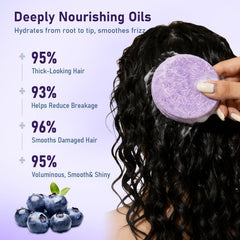 Dkwouzxsp blueberry shampoo bar packaging detail highlighting eco friendly design.