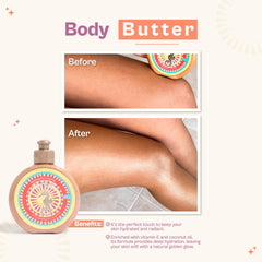 D'Luchi Body Butter with vitamin E nourishes and protects for radiant skin.