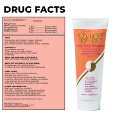 DML Daily Facial Moisturizer applied to the face for smooth blend and makeup-base potential